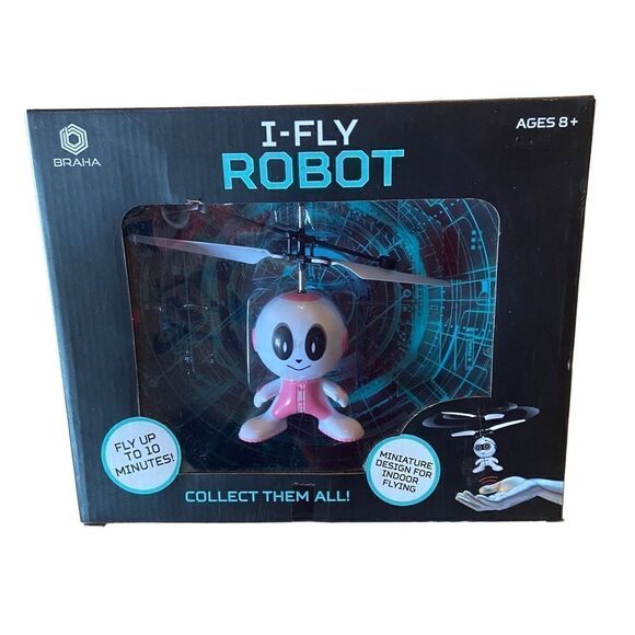Braha i-Fly Helicopter Robot Infrared Sensor Hover Technology White/Pink NWT - Picture 1 of 4